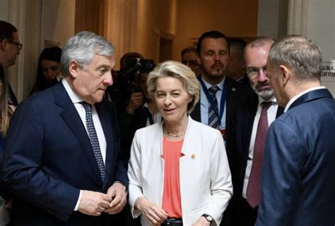 Antonio Tajani Ursula Von Der Leyen Manfred Weber Donald Tusk Dago