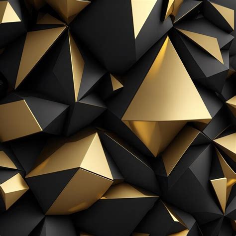 Premium Photo Black And Gold 3d Triangles Background