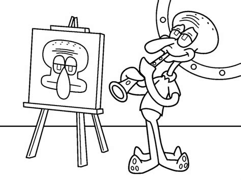 Squidward Escaping Coloring Page Free Printable Coloring Pages For Kids