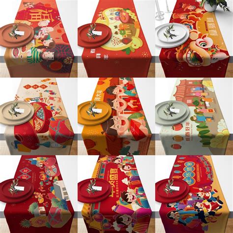 Jual Table Runner Taplak Meja Edisi Imlek Cny Chinese New Year Sincia