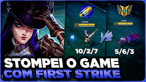 First Strike A Melhor Runa Do Patch Mono Caitlyn Gameplay Youtube