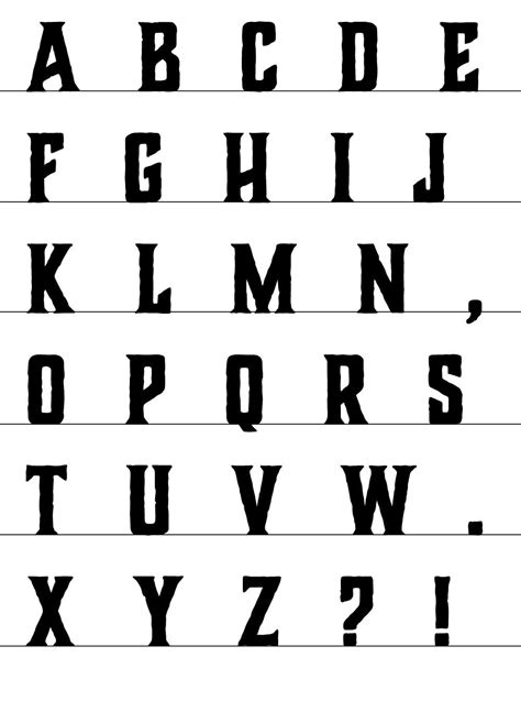 Printable Block Letters Font