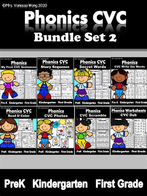 Phonics CVC worksheets story sequence - Mrs Vanessa Wong