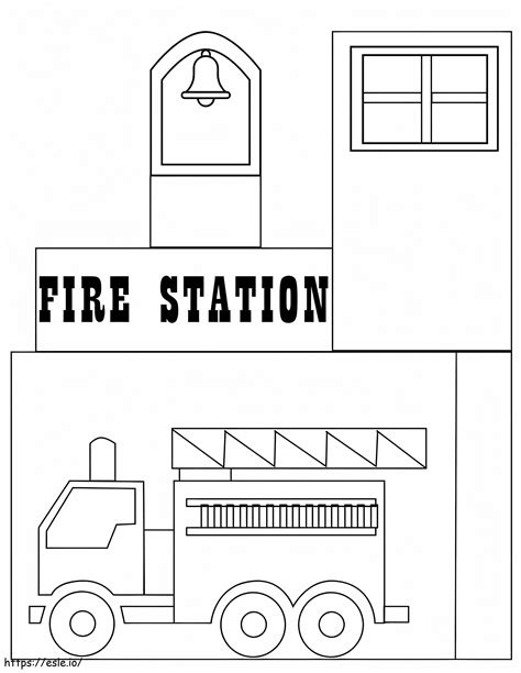 Fire Station Printable coloring page