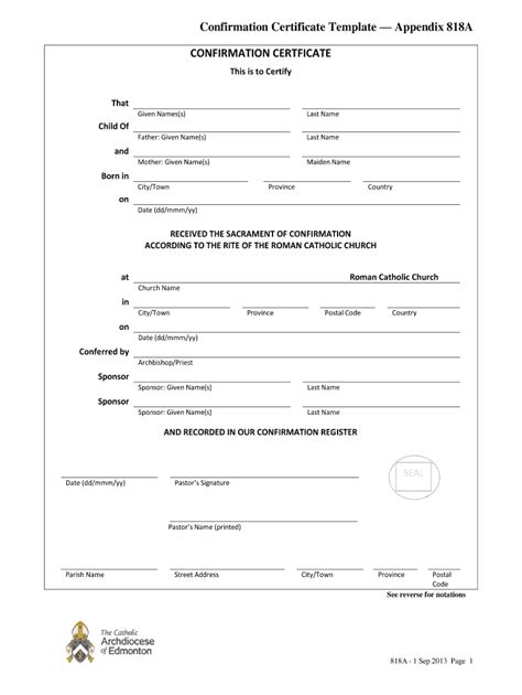 Confirmation Certificate Online 2013 2025 Form Fill Out And Sign