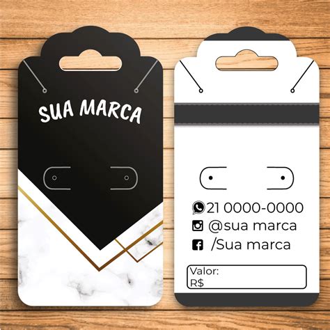 Etiqueta Tag Para Brinco E Colar Personalizada Semijoias Tam X