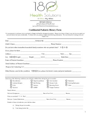 Fillable Online Ww Pediatric History Exemplify Health Center Fax