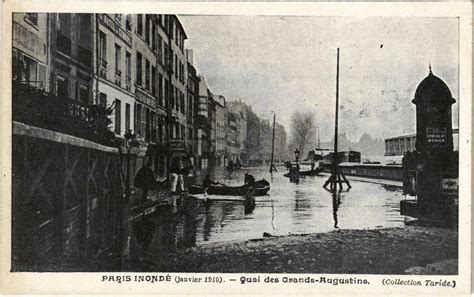 Cpa Inondations Paris Quai Des Grands Augustins Ebay