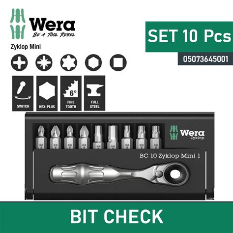 Jual Obeng Bit Ratchet Set Wera Bit Check Zyklop Mini