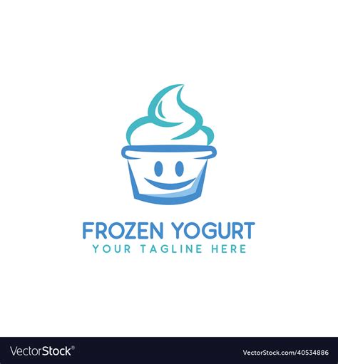 Frozen yogurt logo design Royalty Free Vector Image