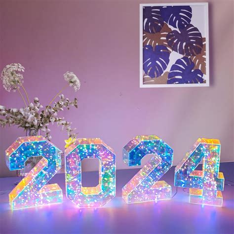 DAZONGE Graduation Decorations Class Of 2024 4 LED Marquee Light Up