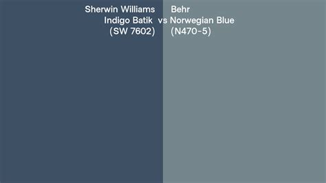 Sherwin Williams Indigo Batik Sw Vs Behr Norwegian Blue N