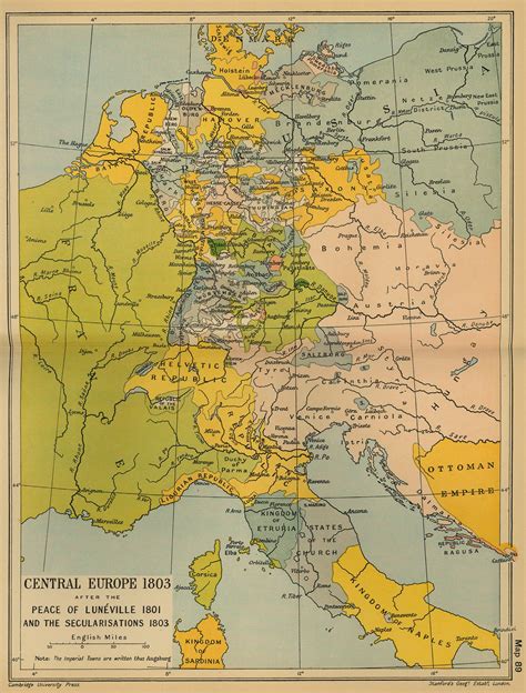 Map of Central Europe in 1803