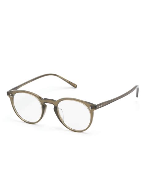 Oliver Peoples O Malley Round Frame Glasses Green FARFETCH