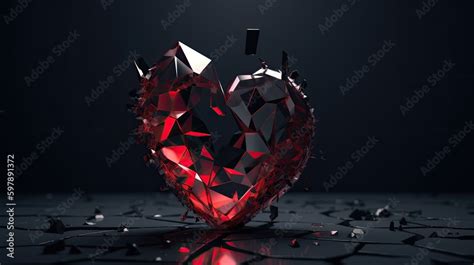 Broken heart wallpaper created with generative AI technology Stock ...