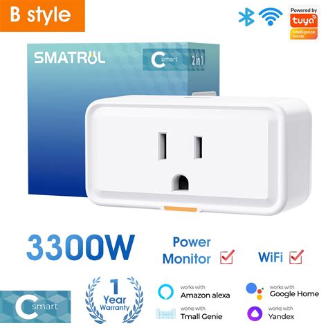 Smatrul A A A Wifi Smart Plug Tuya Wifi Socket Adaptor Us Plug