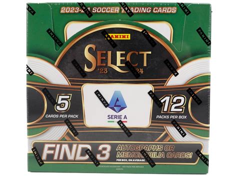 2023 24 Panini Select Serie A Soccer Hobby Box DA Card World