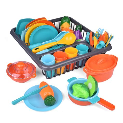 Kidzlane Kitchen Play Food And Dishes Set 22 Piece Water Activated