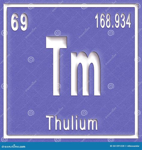 Thulium Chemical Element Sign With Atomic Number And Atomic Weight