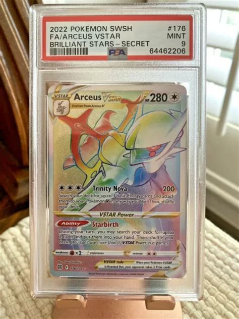 Pokemon Brilliant Stars Arceus Vstar Rainbow Secret Rare Psa