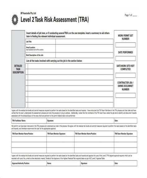 Stress Risk Assessment Template