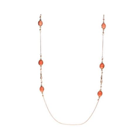 18ct Rose Gold Mediterranian Coral And Diamond Necklace