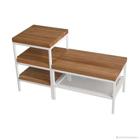 Скамья и стеллаж в прихожую лофт, лавка для хранения обуви в прихожей в ...