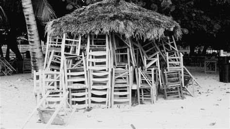 Premium Photo Thatched Roof Over Wooden Chairs At Beach