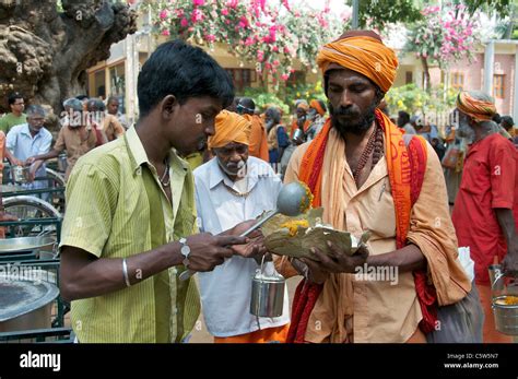 sadu  served food sri ramana ashram tiruvannamalai tamil nadu