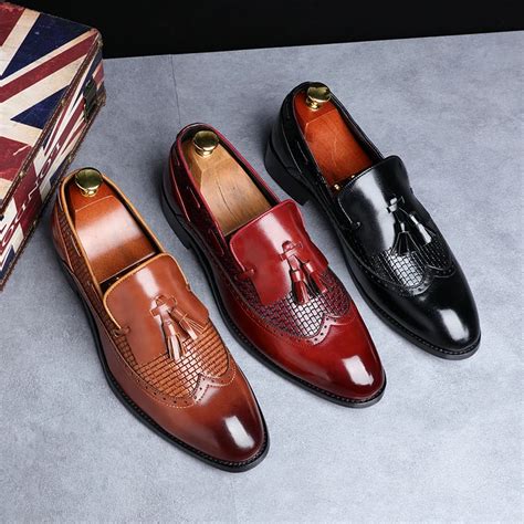 2020 Newest Men Tassel Loafers Italian Dress Shoes Casual Loafer For