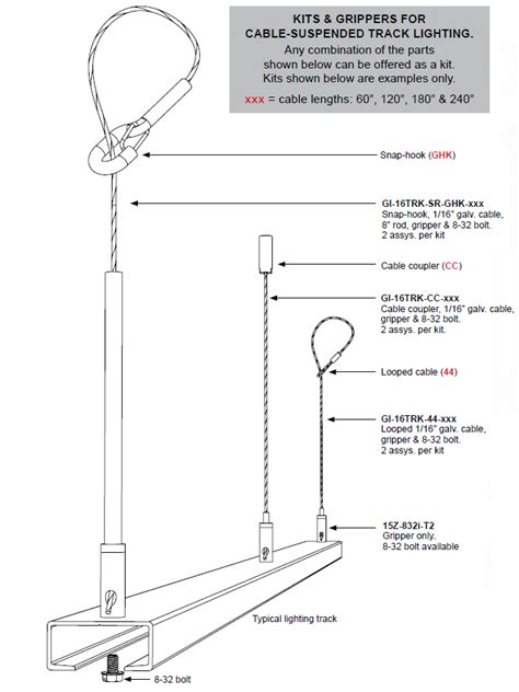 Track Lighting Suspension Kit Griplock® Sytems