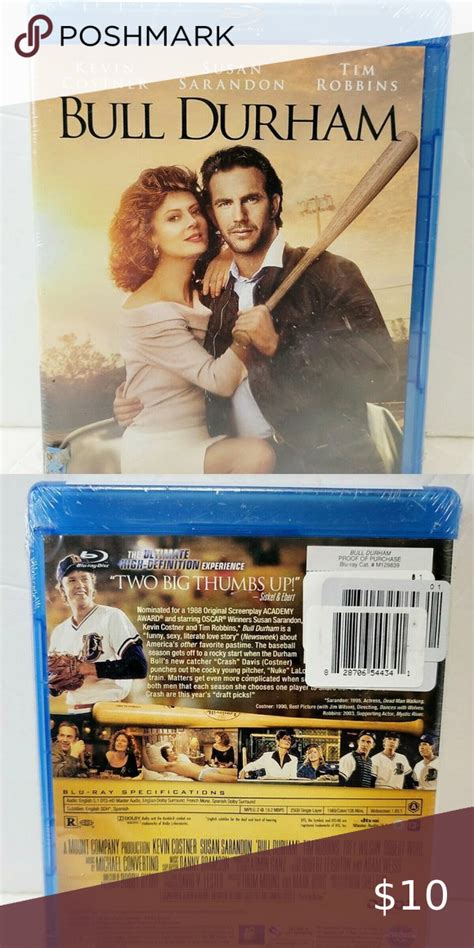 Bull Durham Blu Ray Movie Kevin Costner Tim Robbins Susan Sarandon Tim Robbins Blu Ray Movies