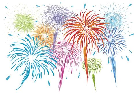 Colorful Fireworks Isolated on White Background Stock Vector ...