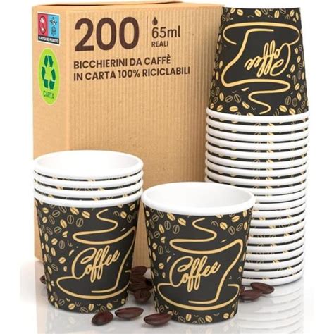 Lot De 200 Verres En Papier Pour Café 65 Ml Coffeegoldcup Verres