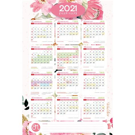 Kalender 2021 Warna Pink