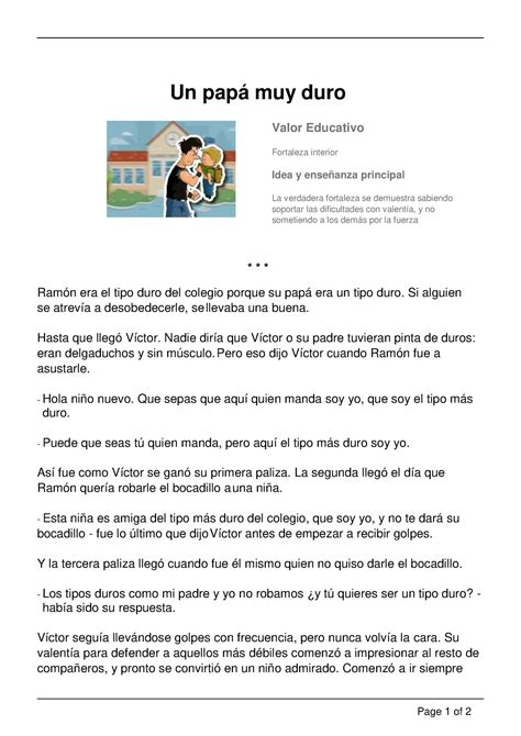 12 Un papá muy duro Autor Pedro Pablo Sacristán 1 Page 1 of 2 Un