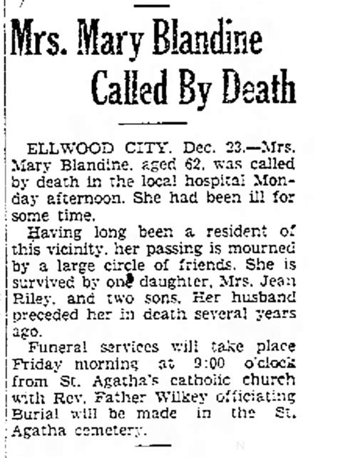 Marie Borie Obituary New Castle News 23 Dec 1930 ™