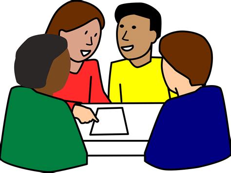 Diverse Group of Students working on project vector clipart image - Free stock photo - Public