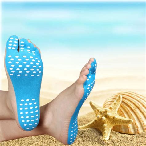 1pair Nakefit Sticker Shoes Stick On Soles Sticky Pads Beach Sock