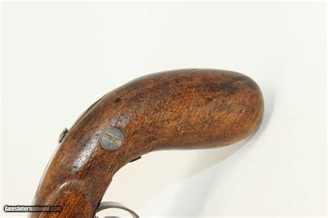 Antique 1850s European Sxs Double Barrel Pistol 41 Caliber Percussion