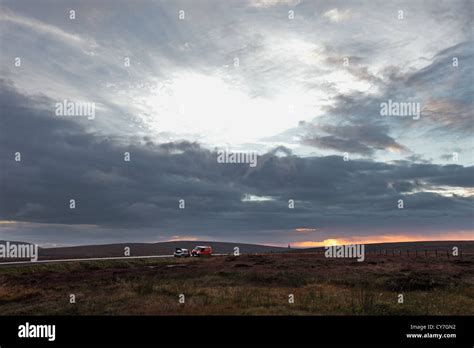 Peak District moorland at the Snake Pass summit Stock Photo - Alamy