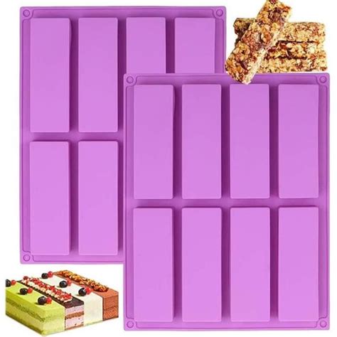 2 Pièces Moule À Barres Granola En Silicone Violet 27 X 21 5 CmMoule