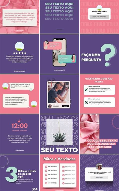 Templates Instagram 200 Designs Editáveis Feed Organizado