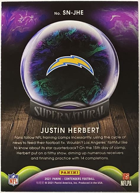 Justin Herbert 2021 Panini Contenders Football Los Angeles Chargers