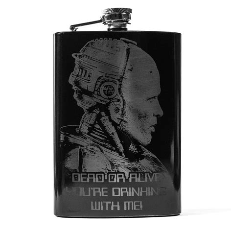 Hip Flask Plus Stainless Steel 8oz Flask Black Dead Or Alive