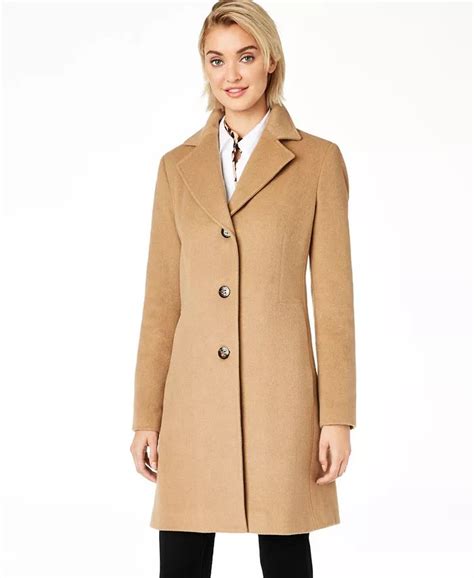 Calvin Klein Women S Single Breasted Wool Blend Coat Macy S Coats