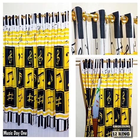 Jual Gorden Smokering Biasa Gorden Abstrak Art Musik Murah Gorden Motif