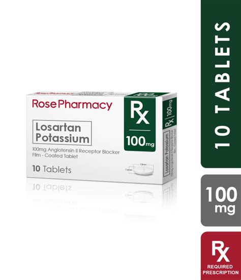 Losartan 100mg Tablet 10x1 Rose Pharmacy Generics Rose Pharmacy