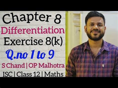 Differentiation Ex K Class Isc S Chand Op Malhotra