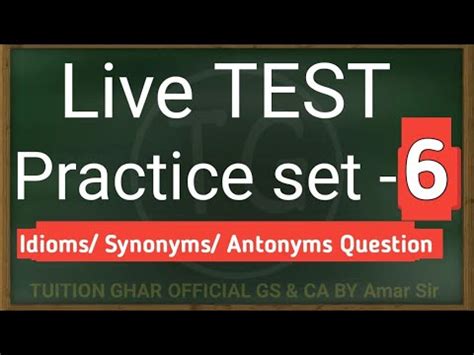 Practice Set Ssc Stenographer Exam Idioms Synonyms Antonyms